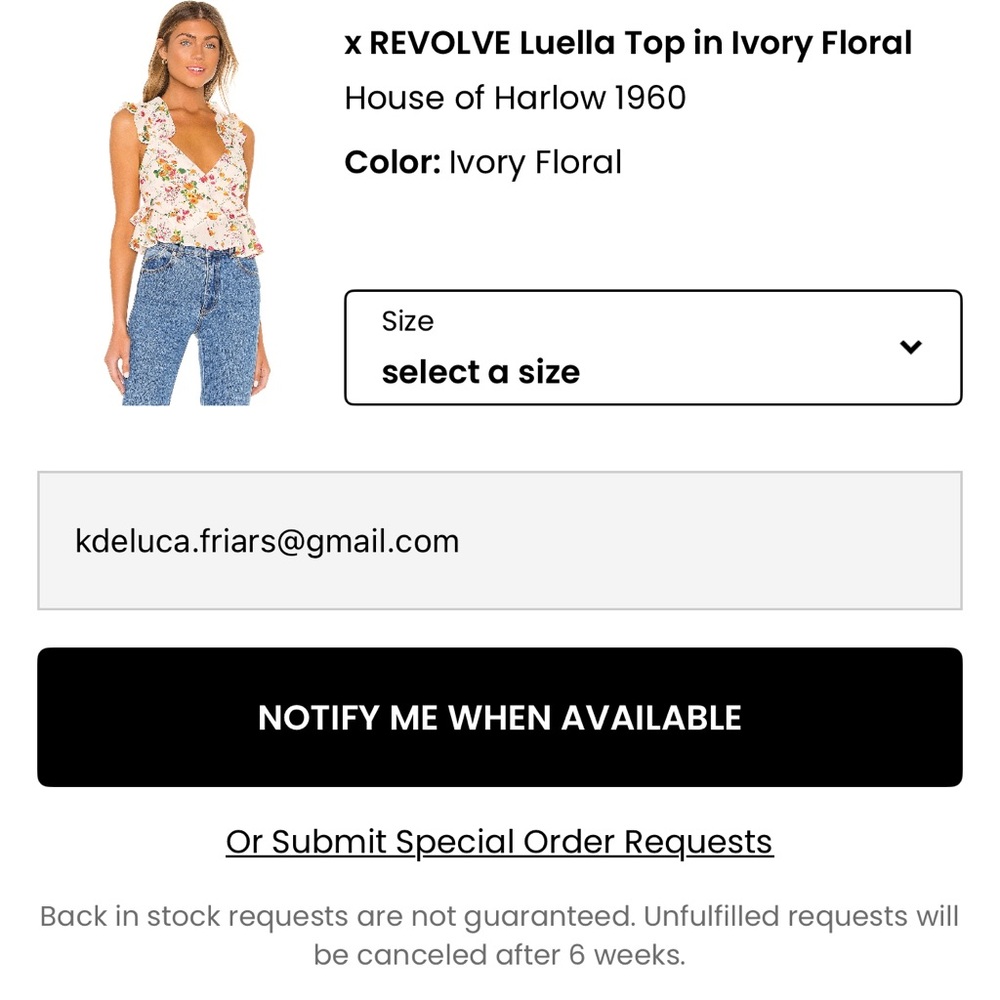 House of Harlow 1960 x Revolve Luella Top in Ivory Floral